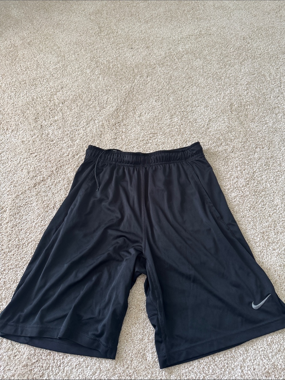 Nike Black Athletic Basketball Shorts with Swoosh